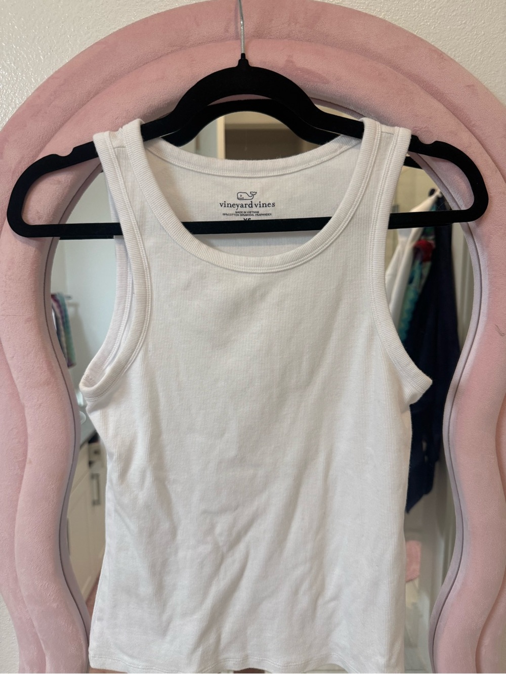 Vineyard Vines White Ribbed Scoop Neck Tank XS